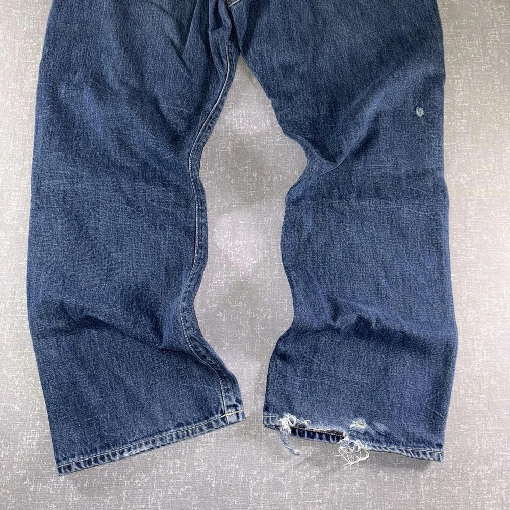 Polo Ralph Lauren Vintage 67 Jeans Mens 38x30 Blue Relaxed Straight Distressed